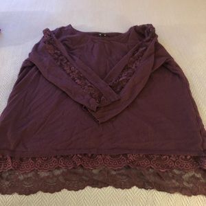 Torrid lace inlay 3/4 sleeve sweater
